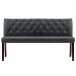 VidaXL Bankje 148,5 Cm Kunstsuède Grijs -Tuinmeubel Winkel c6b8a0fd99974de68819662ac130a0ec