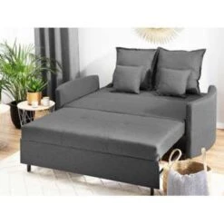 Beliani Slaapbank - HOVIN Grijs Polyester -Tuinmeubel Winkel c7a22920707d4d0bb070e68230557950