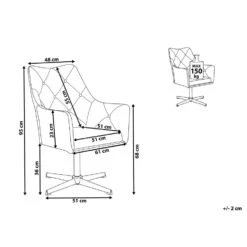Beliani Fauteuil VAKSALA - Grijs Fluweel -Tuinmeubel Winkel c9a2294f583e4dc694b499826ddb80b6