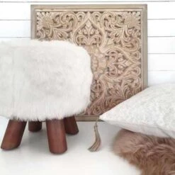 Beliani Hocker IOWA - Wit Polyester 8 Beliani Hocker IOWA - Wit Polyester -Tuinmeubel Winkel cae2f08a5dcd4f56af475931a4d1ba17