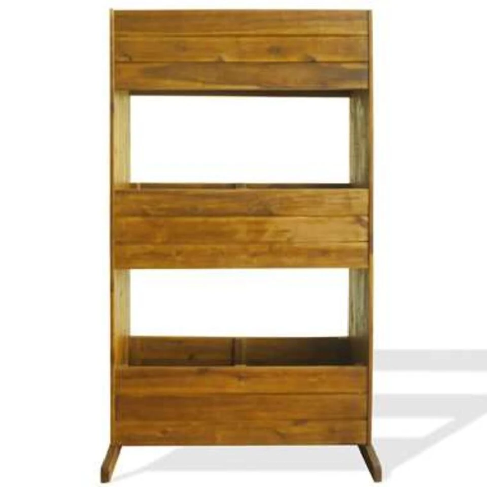 VidaXL Plantenbak Verhoogd 3-laags Massief Acaciahout 4 VidaXL Plantenbak Verhoogd 3-laags Massief Acaciahout - Afbeelding 2