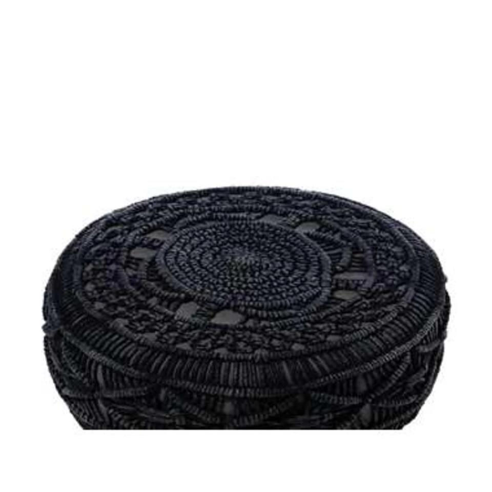 Beliani Hocker MUNDRA - Grijs Katoen 4 Beliani Hocker MUNDRA - Grijs Katoen - Afbeelding 2