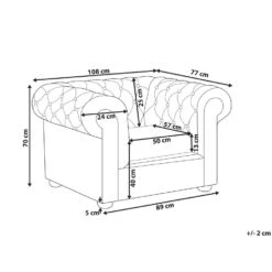 Beliani Fauteuil CHESTERFIELD - Groen Kunstleer -Tuinmeubel Winkel dc17cc8817344340b7ee236d15930f31
