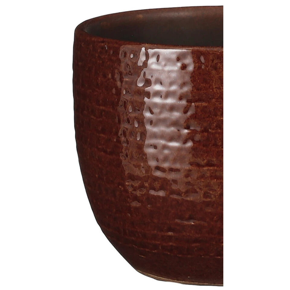 Mica Decorations Plantenpot - Terracotta - Kastanje Bruin - D16/H14cm 4 Mica Decorations Plantenpot - Terracotta - Kastanje Bruin - D16/H14cm - Afbeelding 2