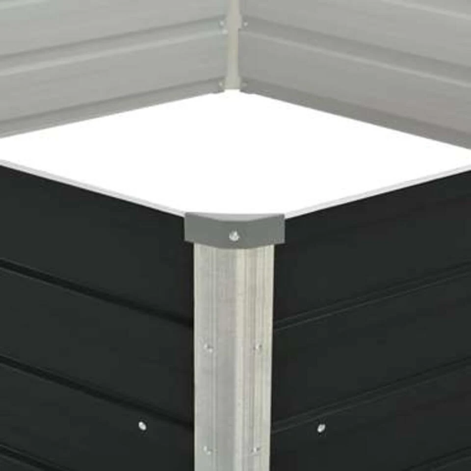 VidaXL Plantenbak Verhoogd 129x129x45 Cm Gegalvaniseerd Staal Antraciet 6 VidaXL Plantenbak Verhoogd 129x129x45 Cm Gegalvaniseerd Staal Antraciet - Afbeelding 4