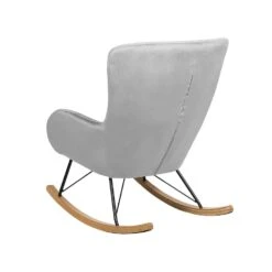 Beliani Schommelstoel ELLAN - Grijs Fluweel -Tuinmeubel Winkel e9671bb0b40e4ab7839b0bb159022fe9