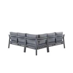Beliani Loungeset VIZZINI - Zwart Aluminium -Tuinmeubel Winkel eea64bf9e24e43f2aa5fe6d009c70e15