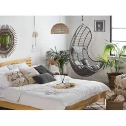 Beliani Hangstoel PINETO - Grijs Pe Rotan -Tuinmeubel Winkel f595e670800b46edb11d05d73705b3d1