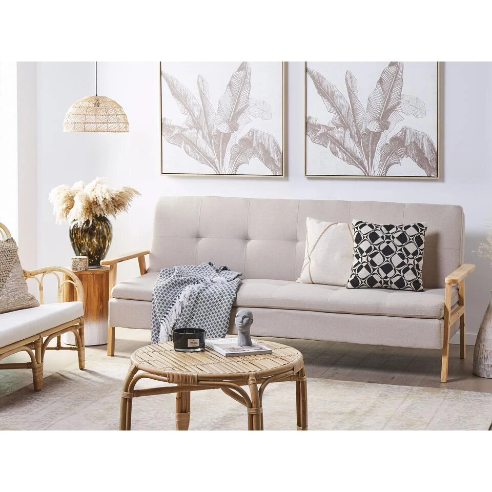 Beliani Slaapbank - TJORN Beige Polyester 4 Beliani Slaapbank - TJORN Beige Polyester - Afbeelding 2