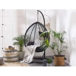Beliani Hangstoel TOLLO - Zwart Pe Rotan -Tuinmeubel Winkel fdd3d369318a47d2a407b5f3f01791c0
