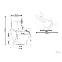 Beliani TV-fauteuil PRIME - Grijs Kunstleer -Tuinmeubel Winkel fdd8dbb49fee472ca293ca08319ed623
