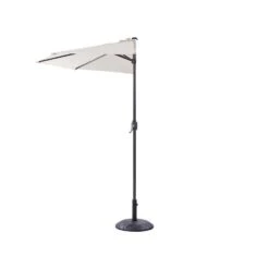 Beliani Halfronde Parasol GALATI - Beige Polyester -Tuinmeubel Winkel fe8e98e0804d4b84bd7dde3403cc22f8